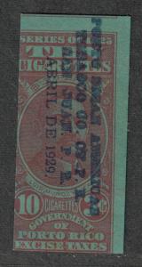 US Puerto Rico 1925 Cigarette Revenue 10 @ 3c