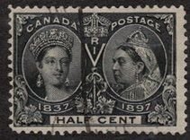 CAN SC #50 U 1897 1/2c Jubilee w/thin CV $110.00
