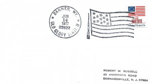 US EVENT PICTORIAL POSTMARK COVER OLD GLORY FLAG AT BANNER WYOMING 1977