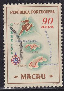 Macao 389 Macao Colony Map 1956