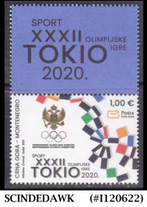 MONTENEGRO - 2021 32th OLYMPIC GAMES TOKYO 2020 - 1V + LABEL - MINT NH