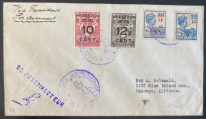 1929 Suriname First Flight Airmail Cover FFC To Chicago IL Usa