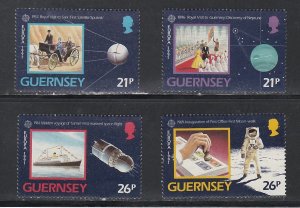 Guernsey # 449-452, Europa, Royal Visits, Space, Mint NH, 1/2 Cat.