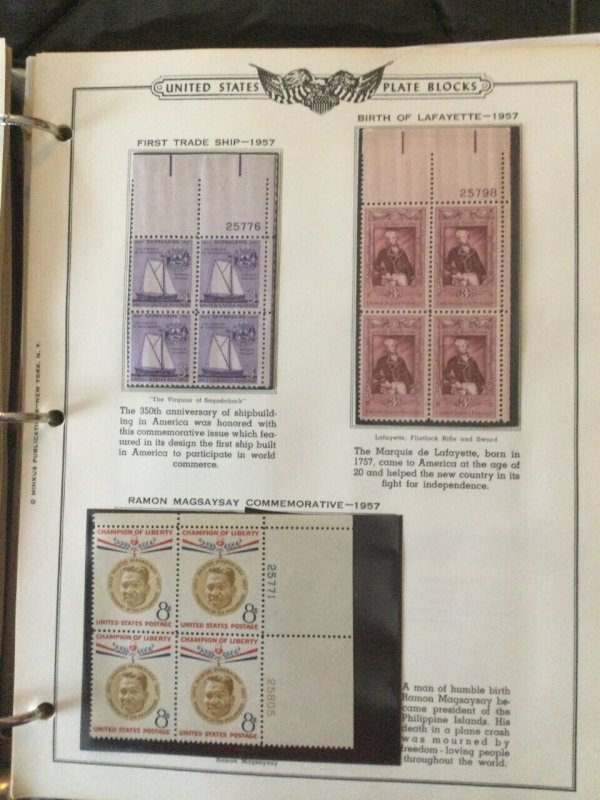 1. Minkus Album of U.S. Commemorative Mint,OG,NH/LH Plate Blocks... SCV $171.00