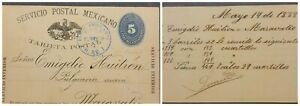 O) 1888 MEXICO, AMBULANTE, F.C.N.M. CORRESPONDENCE IN BARREL, MEDAL 5c. NUMERAL 