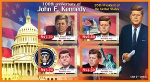 Stamps. John Kennedy 2017 1+1 sheets perforated  MNH** Namibia