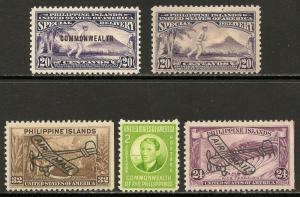 # 461 C50 C51 E7 E5 (b) Philippines Assorted Mint OG HR/NH 