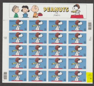 U.S. Scott #3507 Peanuts Snoopy - Highlighted LR P1 Plate- Mint NH Sheet