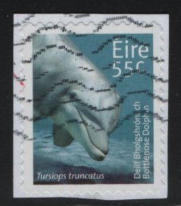 Ireland 2011 used Sc 1942 55c Bottlenose dolphin, on piece