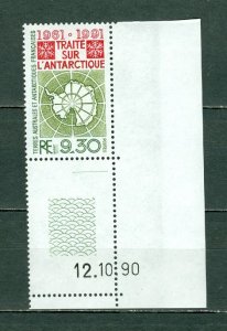 FRENCH SOUTHERN ANTARCTIC 1991 MAP #164  DATED CORNER STAMP MNH