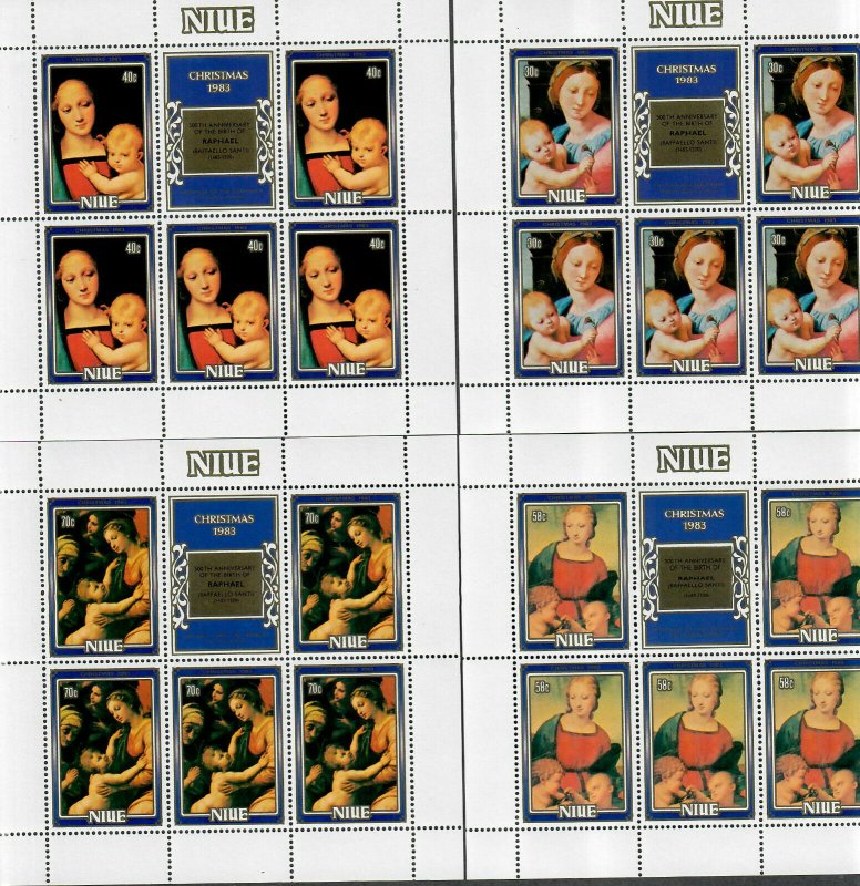 Niue As 395-399 M/NH/VF, Set/5 Sheets/5, Cv. $27.50