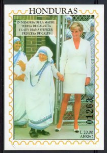 Honduras 1997 Sc#C1013 Diana Princess of Wales with Mother Teresa SS Imperf.MNH