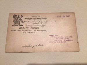 United States Cane Woven Recaned Resplinted supplied 1900 postal card 66894