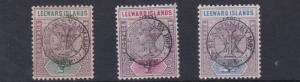 LEEWARD ISLANDS  1897  S G 9 - 11  VALUES TO 2 1/2D   MH   