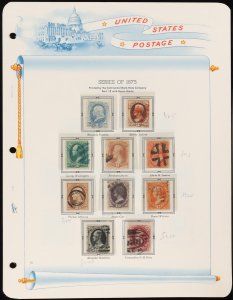 UNITED STATES 1870-80 Portrait collection. Sc cat US$3400+. SG cat £3900. (51). 