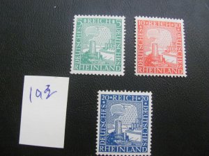 Germany 1925  MNH SC 347-349 SET VF/XF  45 EUROS (193)