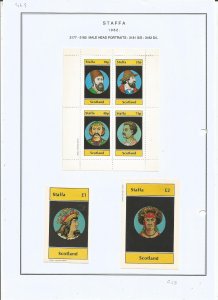 STAFFA - 1982 - Male Head Portraits - Sheets - Mint Light Hinged - Private Issue