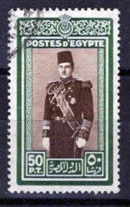 Egypt 239 Used King Farouk, black postmark, perf. 13 1/2 x 13 ZAYIX 0224M0003M