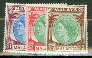JE: Malaya Malacca 29-44 mint CV $76; scan shows only a few