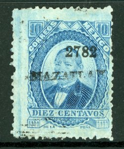 Mexico 1882 Foreign Mail Issue 10¢ Mazatlan Doubled at bottom Scott 134 Mint S62