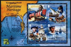 Gibraltar 798-801,801a sheet,MNH.Michel 871-874,Bl.35. Maritime Heritage 1999.