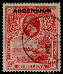 ASCENSION GV SG3, 1½d rose-scarlet, VERY FINE USED. Cat £48. CDS