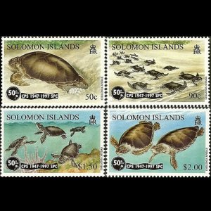 SOLOMON IS. 1997 - Scott# 853-6 Turtles Set of 4 NH