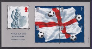 Great Britain 2056 Soccer Souvenir Sheet MNH VF