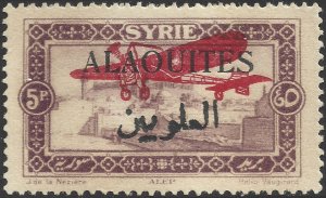 Alaouites #C11  Unused MHR - 5p Red Airplane Overprint (1926)