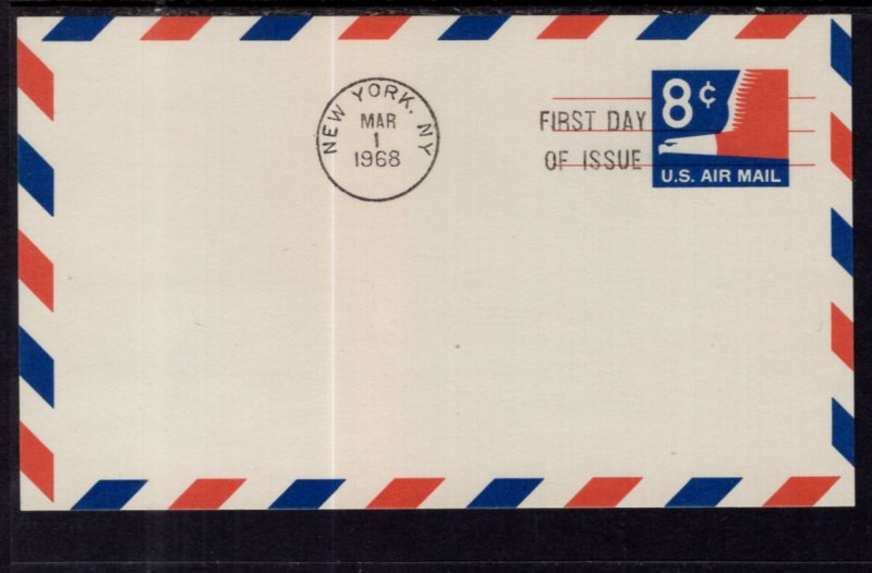 US UXC9 Eagle Postal Card U/A FDC