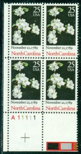 SCOTT # 2066 PLATE BLOCK, ALASKA STATEHOOD, MINT, OG, NH, GREAT PRICE!