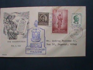 ​PHILIPPINES-1948-FDC-SC #500 OVER 70 YEARS OLD-CONSTITUTION DAY USED COVER