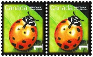 Canada 2234 Beneficial Insects Convergent Lady Beetle 1c horz pair MNH 2007