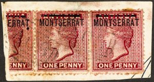 Montserrat Stamps # 1 Used VF Pair On Piece Scott Value $38.00