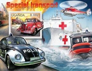 Uganda 2012 WOLKSWAGEN BEETLE POLICE TRANSPORT s/s Perforated Mint (NH)