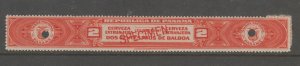 Panama revenue fiscal stamp 10-26-21 mnh Specimen hole punch cancel -2c
