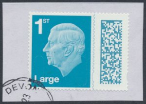 GB Charles III Definitive 1st Class Large M23L Used w/ cancel see details & scan