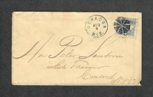 US Sc#114 On Cover Oshkosh Wis, Aug 6 CDS+Fancy Cancel