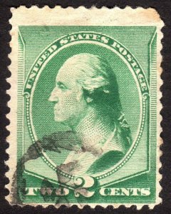 1887, US 2c, Washington, Used, Sc 213