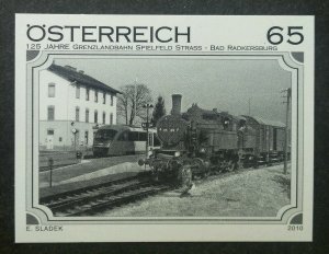 Austria Railway 2010 Train (imperf black print stamp) MNH