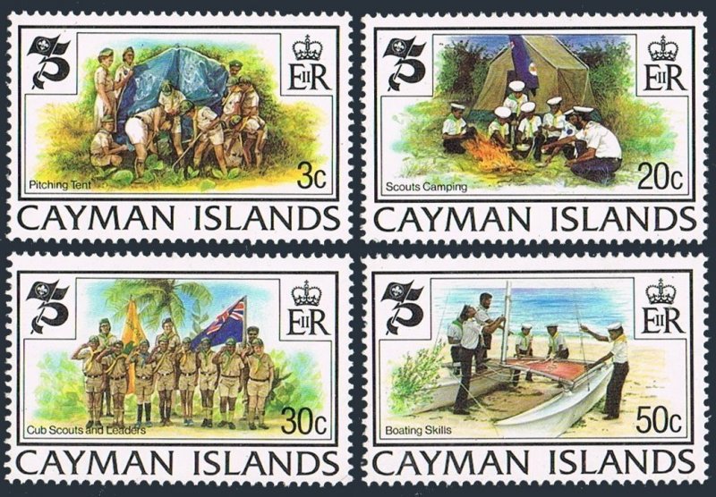 Cayman 490-493,MNH.Michel 494-497. Scouting Year 1982.Pitching,Boating skills.