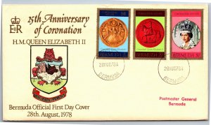 25th ANNIVERSARY OF CORONATION OF H.M. QUEEN ELIZABETH II SET OF 3 FDC 1978