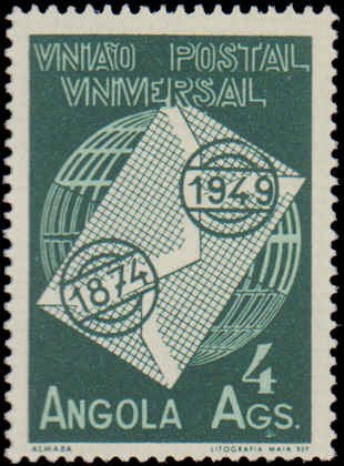 Angola #327, Complete Set, 1949, UPU, Never Hinged