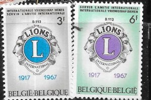 Belgium #679-680 Lions Club  (MLH) CV$0.65