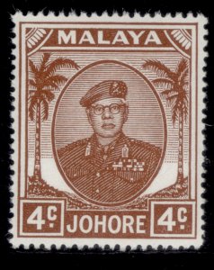 MALAYSIA - Johore GVI SG136, 4c brown, NH MINT.