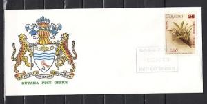 Guyana, Scott cat. 1496. Columbus RED o/print on Orchid. First Day Cover.