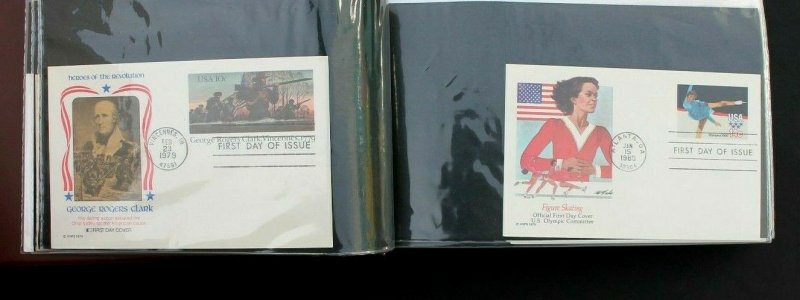 US Stamp Collection, Postal Card FDC Large Lot of 100 Cards in Lighthouse Album