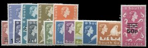 South Georgia #17-30 Cat$83.65, 1971-72 Surcharges, complete set, never hinged