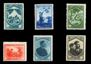 Romania #B31-36 Cat$49+ (for hinged), 1932 Boy Scouts, set of six, never hinged