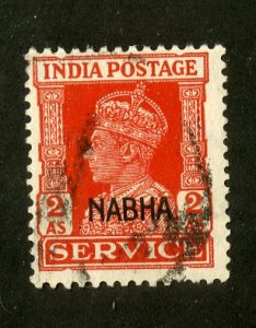 INDIA-NABHA STATE O46 USED SCV $2.25 BIN $1.15